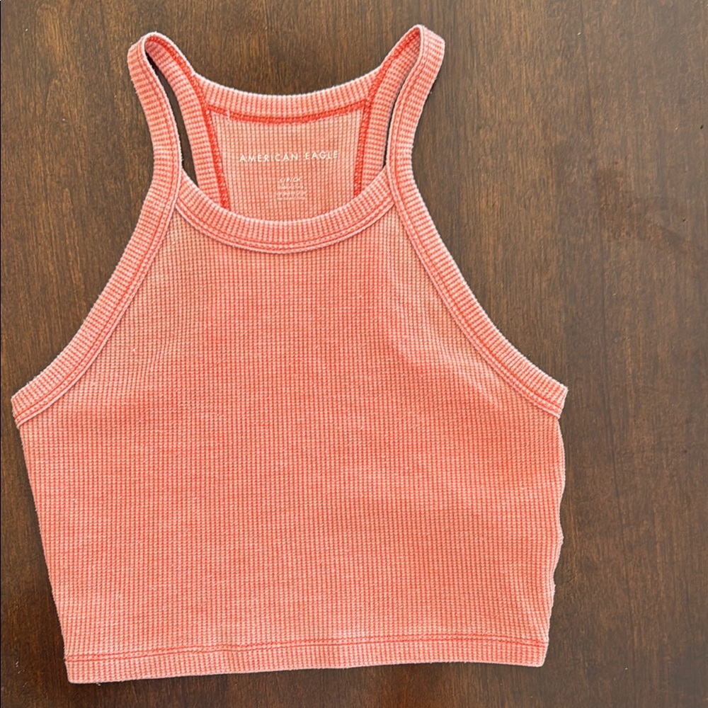 Woman’s small American Eagle Coral Ribbed Crop Top